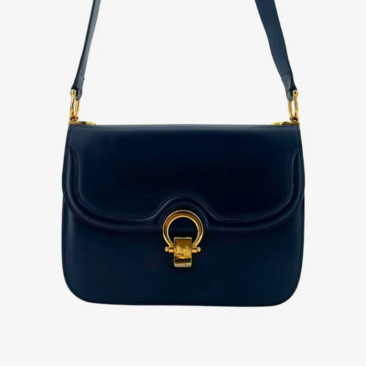 re090-celine-vintage-navy-leather-shoulder-bag