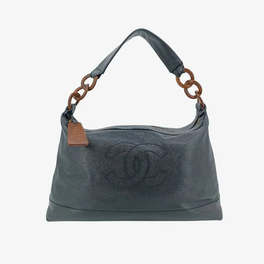 jt621-chanel-vintage-black-caviar-leather-wood-chain-handle-bag