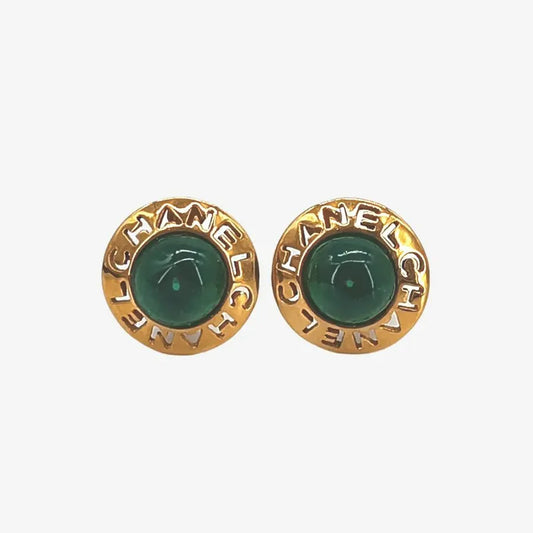 c314-chanel-vintage-green-glass-crystal-round-clip-on-earrings