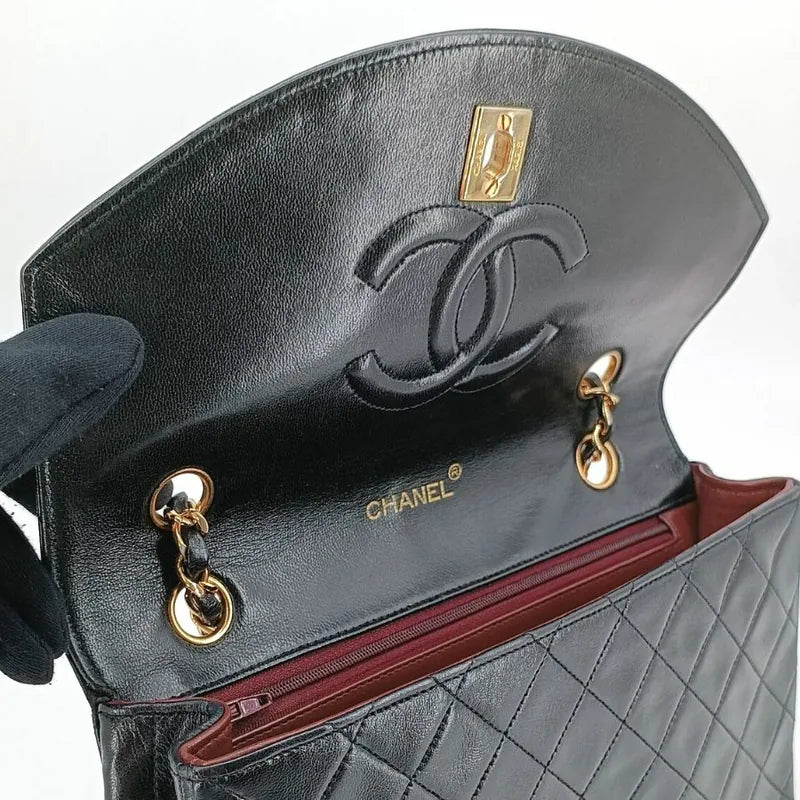 jah76-chanel-vintage-black-lambskin-quilted-flap-bag