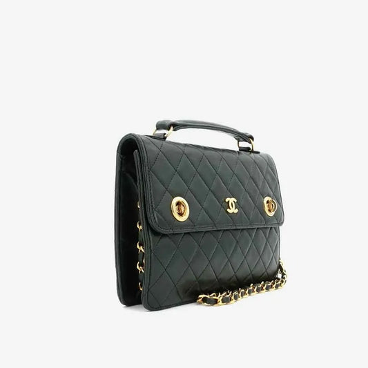 jq865-chanel-vintage-green-lambskin-double-lock-flap-bag