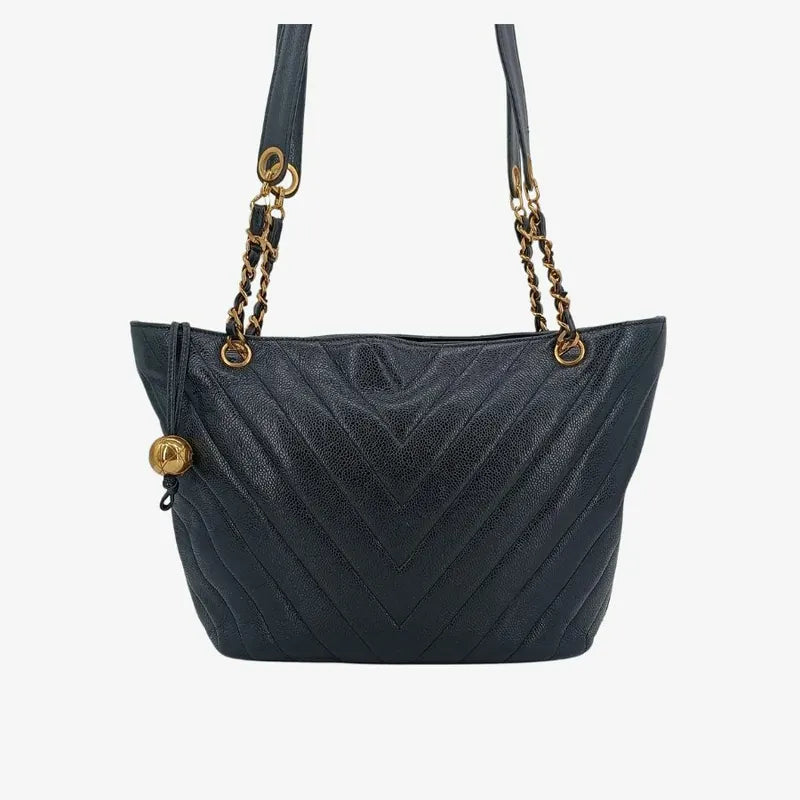jt518-chanel-vintage-black-caviar-leather-chevron-tote-bag