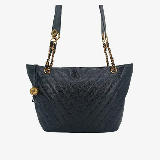 jt518-chanel-vintage-black-caviar-leather-chevron-tote-bag