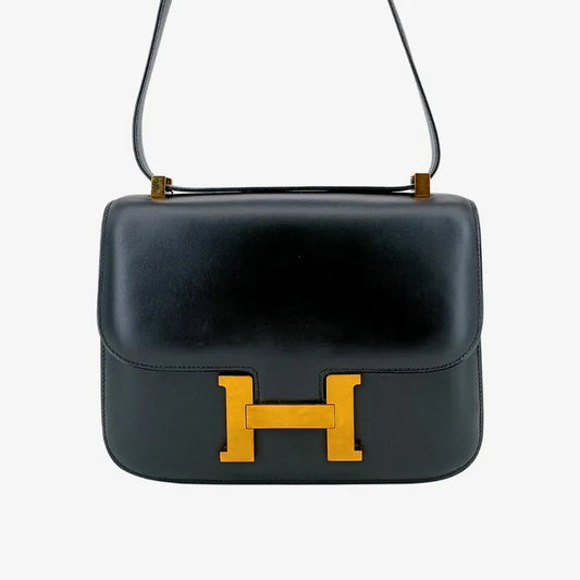 JT490 - HERMES Black x GHW Box Constance 23