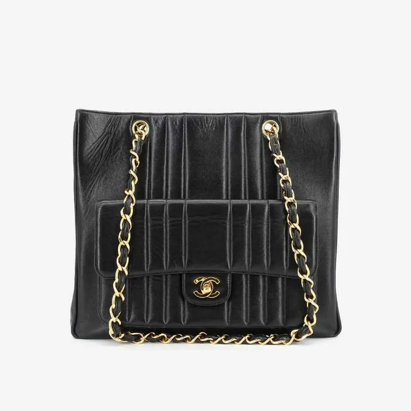 jq883-chanel-vintage-black-lambskin-flap-tote-bag