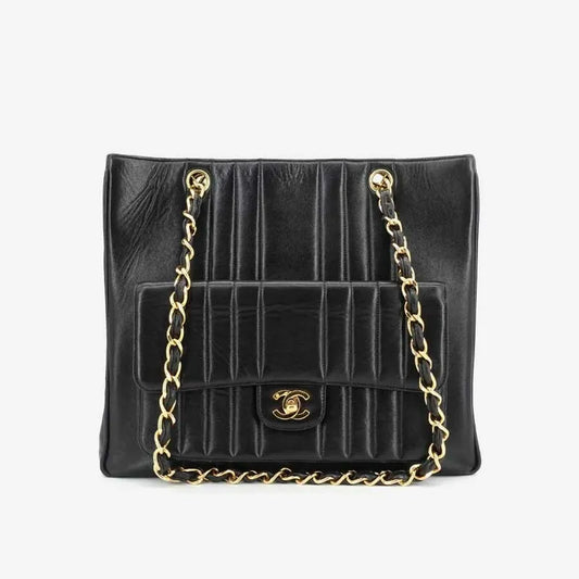 jq883-chanel-vintage-black-lambskin-flap-tote-bag