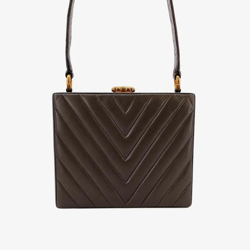 rb146-chanel-vintage-dark-brown-lambskin-chevron-box-bag