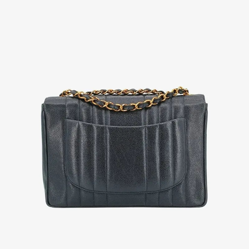 c377-chanel-vintage-black-caviar-leather-vertical-jumbo-flap-bag