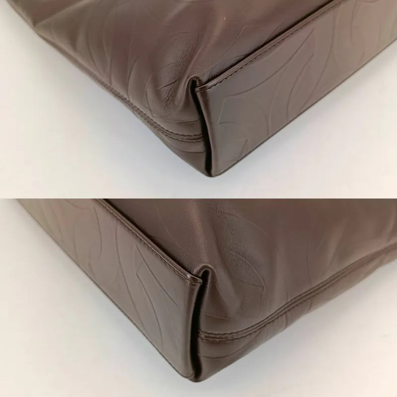 jw252-chanel-vintage-brown-lambskin-cc-embossed-tote-bag