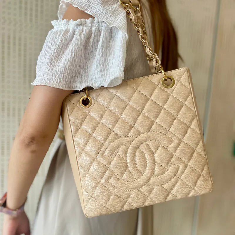c487-chanel-vintage-beige-caviar-leather-embossed-logo-pst-tote-bag