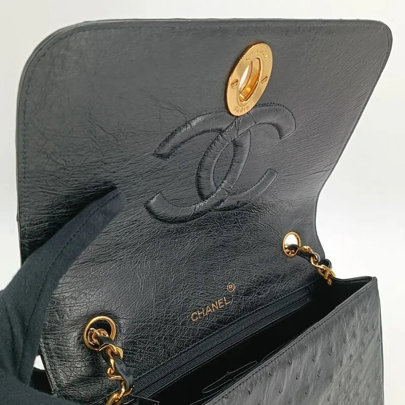 jah111-chanel-vintage-black-ostrichskin-full-flap-bag
