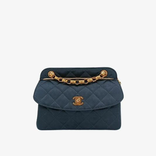 ra381-chanel-vintage-black-satin-lambskin-gold-chain-flap-bag