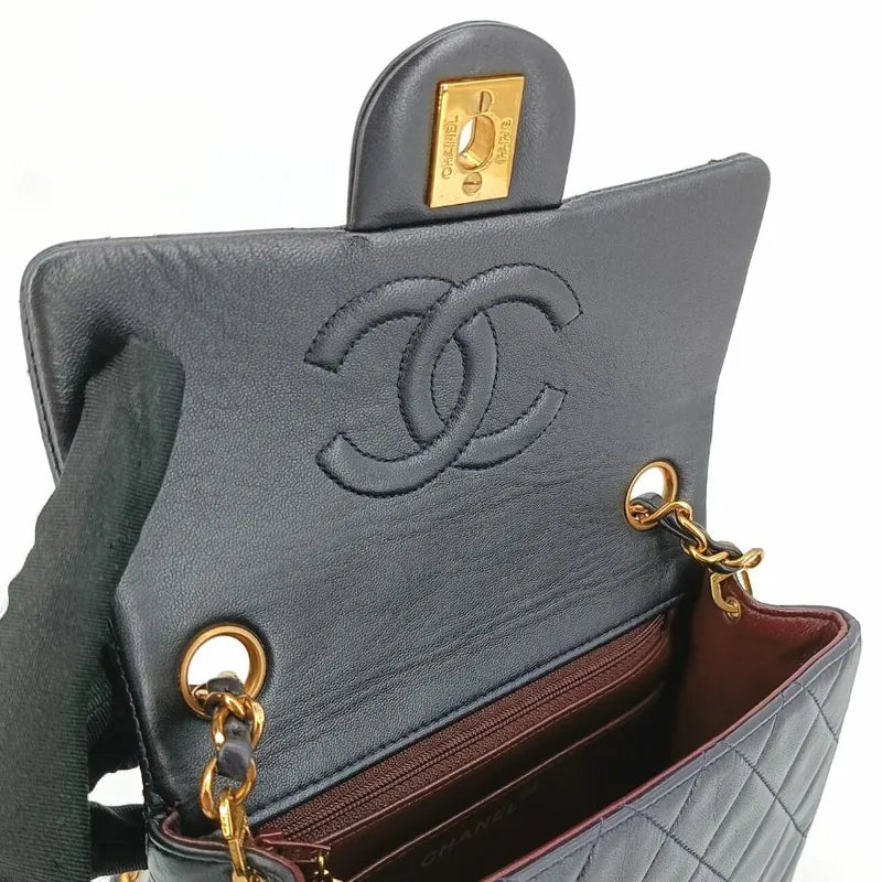 ra353-chanel-vintage-dark-grey-lambskin-17cm-mini-square-flap-bag