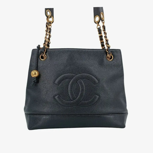 jt031-chanel-vintage-black-caviar-leather-embossed-logo-tote-bag