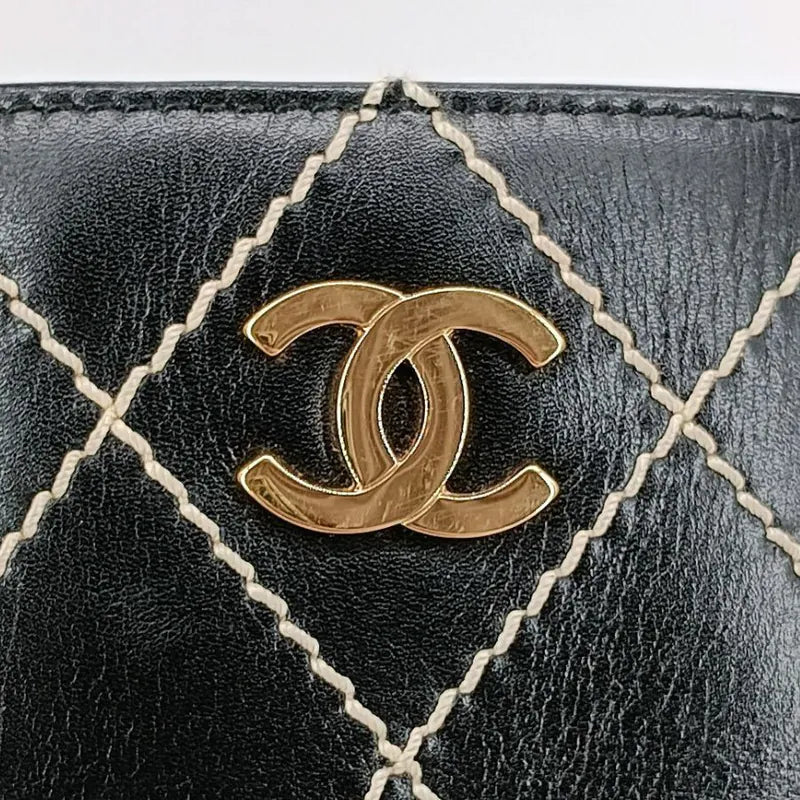 c472-chanel-vintage-black-calfskin-wild-stitch-tote-bag