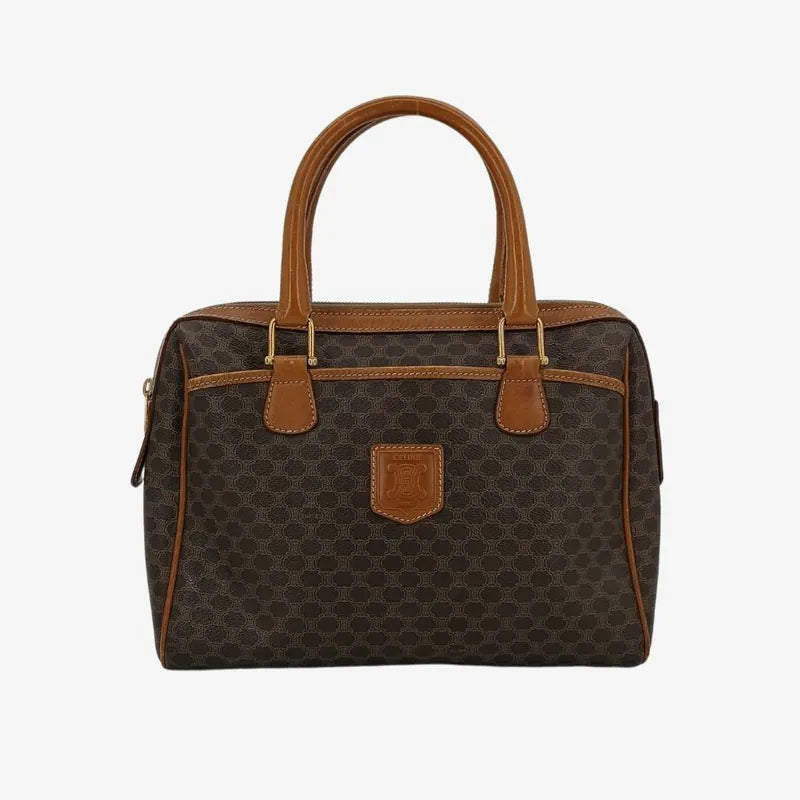 jt503-celine-brown-canvas-macadam-blason-handbag