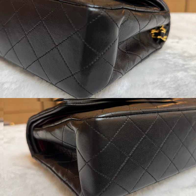 jw872-chanel-vintage-black-lambskin-25cm-classic-flap-bag