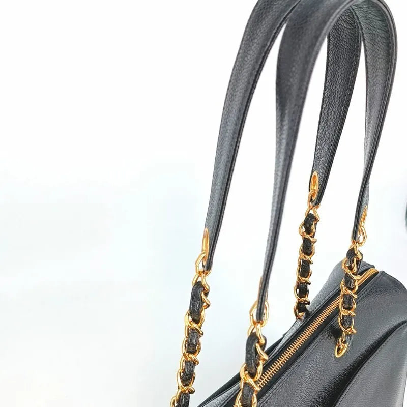 tk016-chanel-vintage-black-caviar-leather-embossed-logo-tote-bag