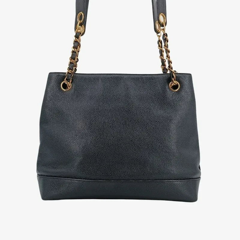 jt031-chanel-vintage-black-caviar-leather-embossed-logo-tote-bag