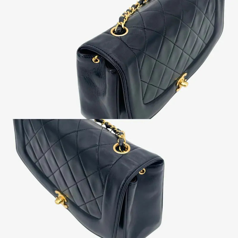 jw747-chanel-vintage-black-lambskin-25cm-diana-flap-bag