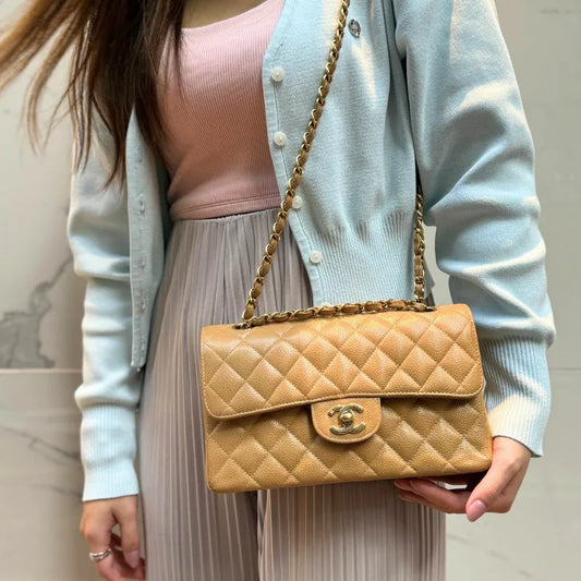 c456-chanel-vintage-beige-caviar-leather-23cm-classic-flap-bag