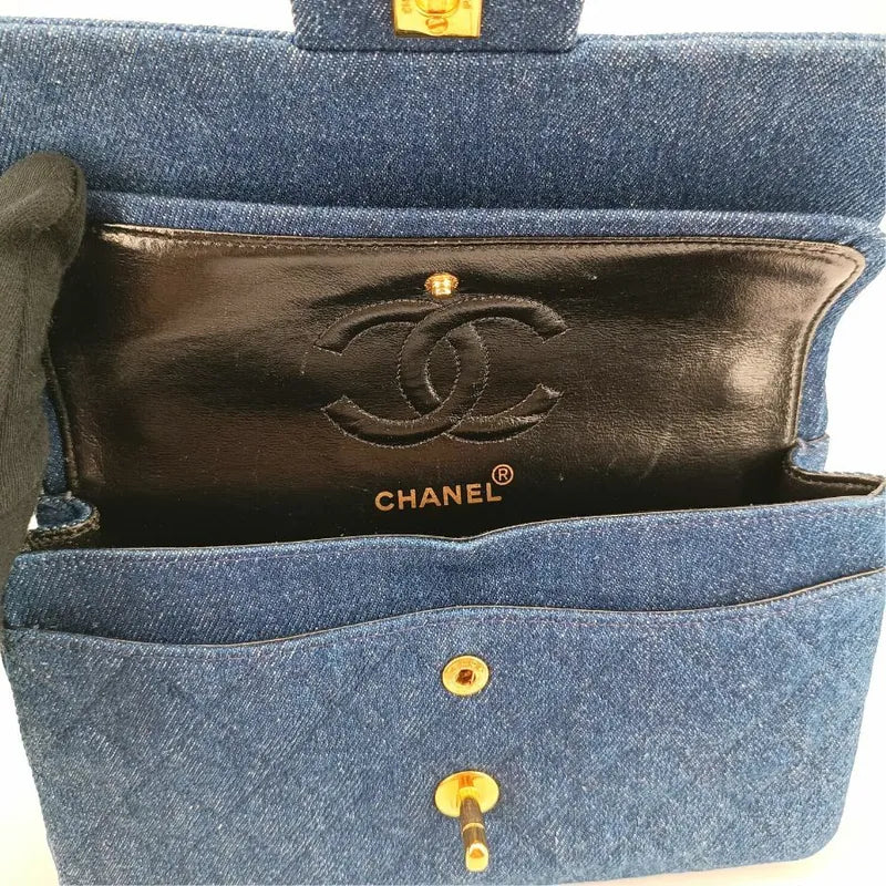 90188163-chanel-vintage-blue-denim-23cm-classic-flap-bag