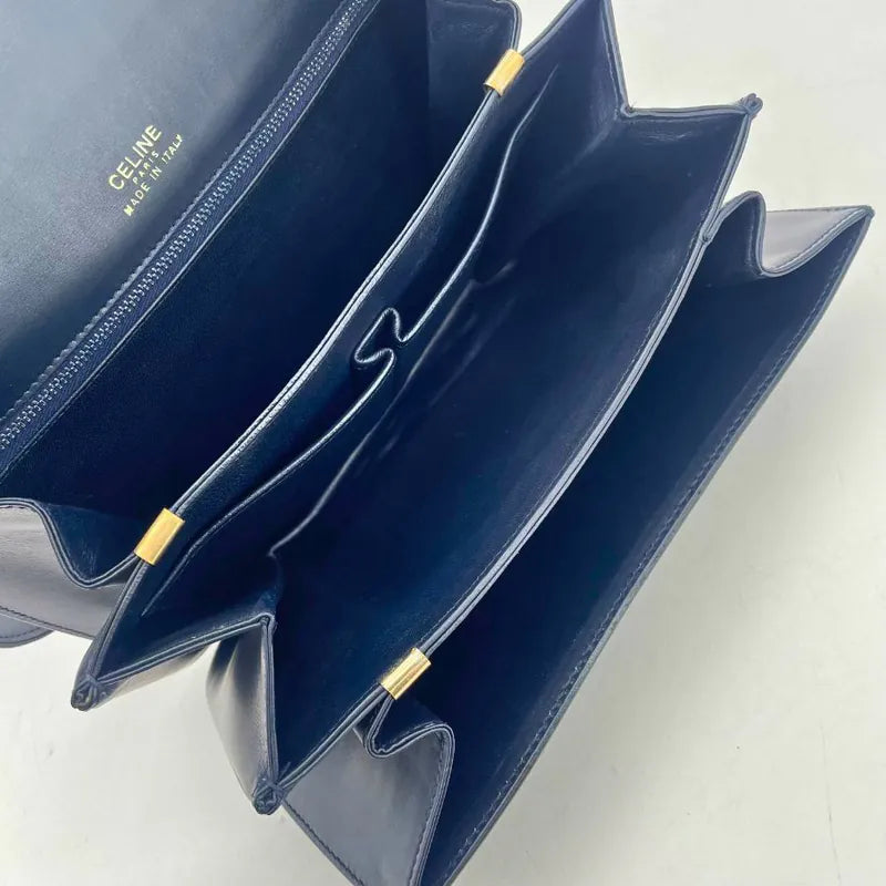 re090-celine-vintage-navy-leather-shoulder-bag
