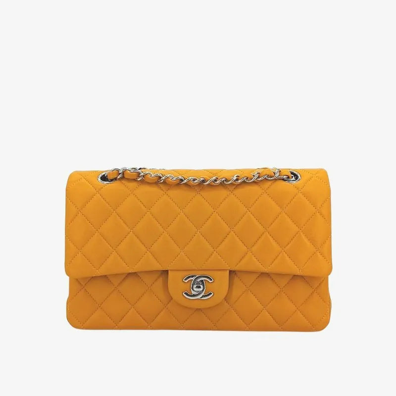 c445-chanel-vintage-yellow-lambskin-25cm-classic-flap-bag