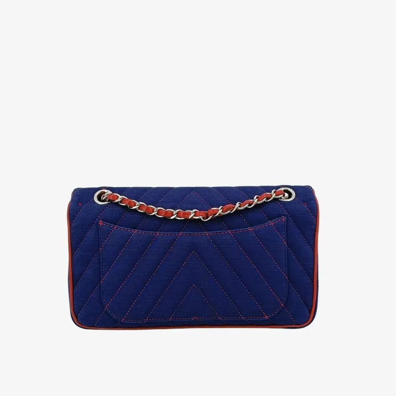 ra006-chanel-blue-cotton-chevron-leo-lion-flap-bag