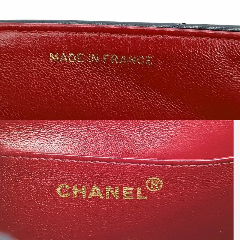 js673-chanel-vintage-black-lambskin-cross-stripe-flap-bag