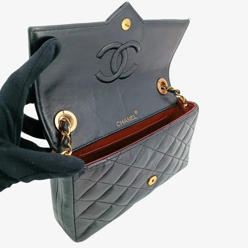 c402-chanel-vintage-black-lambskin-crystal-embellished-pointed-flap-bag