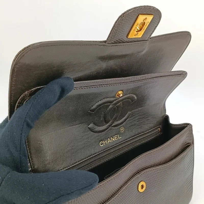 c378-chanel-vintage-brown-lizard-skin-23cm-classic-flap-bag