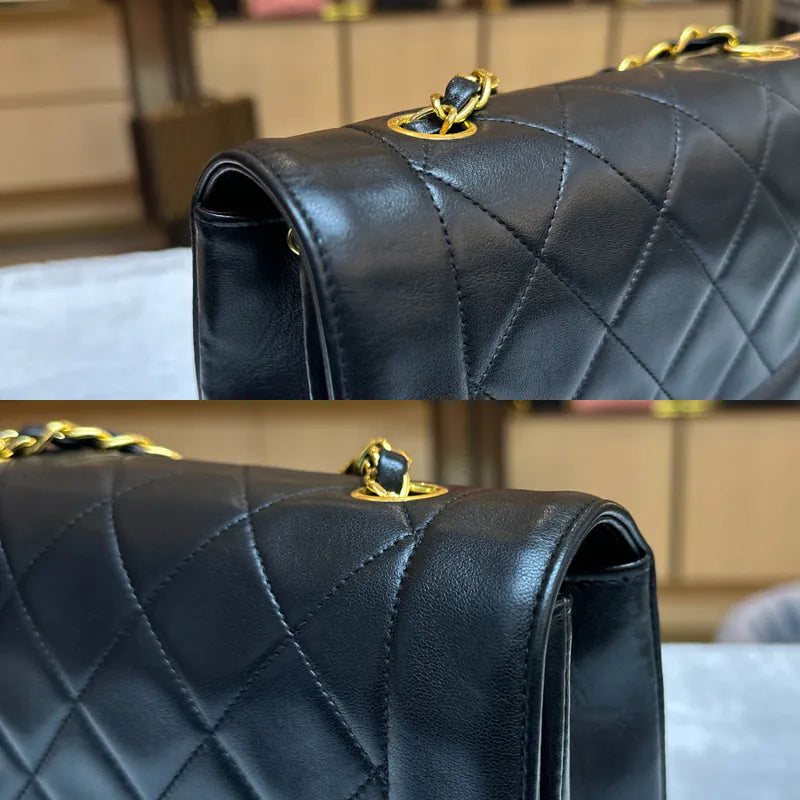 rc182-chanel-vintage-black-lambskin-22cm-diana-flap-bag