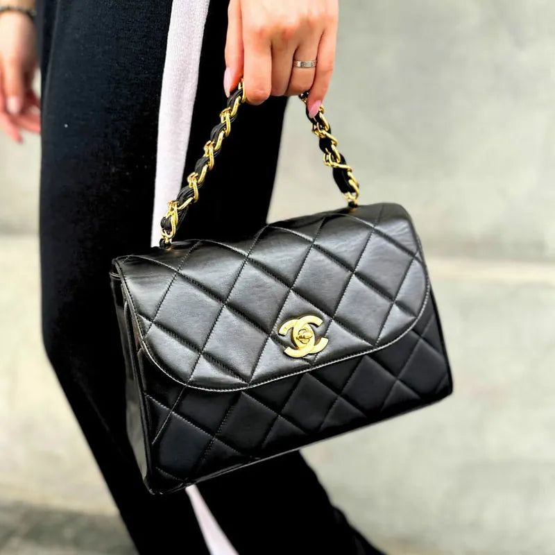 rb597-chanel-vintage-black-lambskin-quilted-flap-handbag