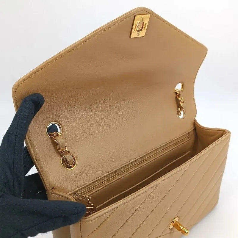 jt795-chanel-vintage-beige-lambskin-cross-stripe-flap-bag