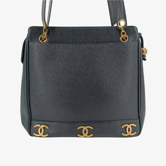 ra167-chanel-vintage-black-caviar-leather-triple-cc-tote-bag