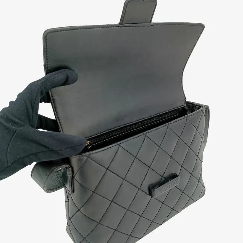 c384-chanel-vintage-black-lambskin-quilted-flap-bag