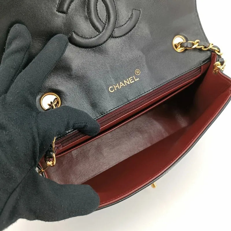 jt190-chanel-vintage-black-lambskin-pointed-flap-bag