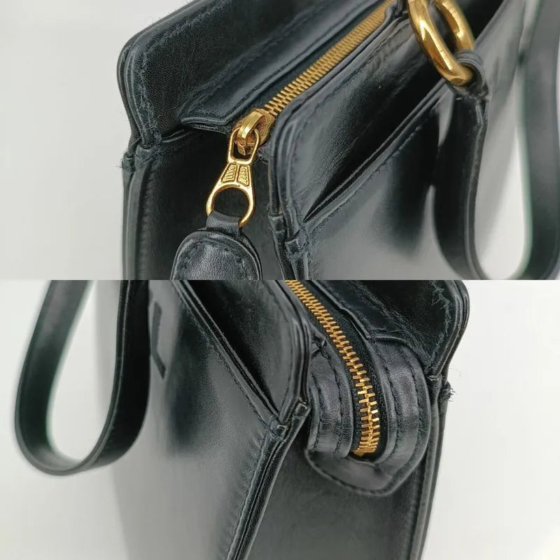 js418-chanel-vintage-black-lambskin-embroidered-logo-tote-bag