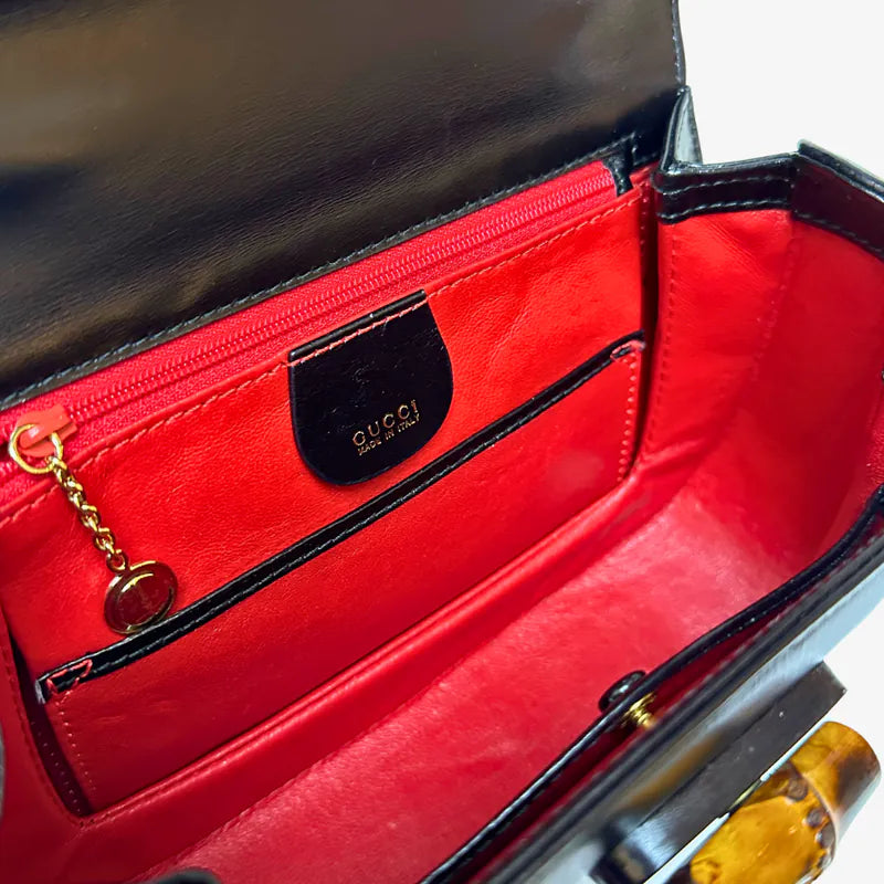 jw434-gucci-vintage-black-box-leather-bamboo-shoulder-bag