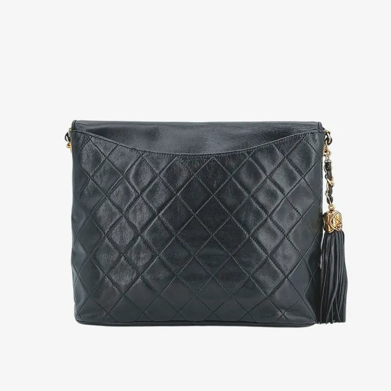 jah124-chanel-vintage-black-lambskin-quilted-flap-bag