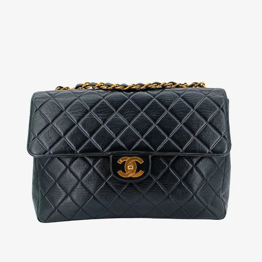 jah169-chanel-vintage-black-lambskin-jumbo-classic-flap-bag