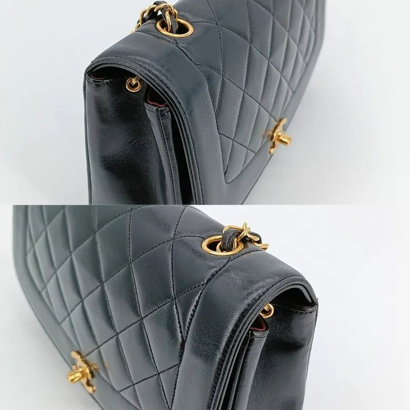 js329-chanel-vintage-black-lambskin-25cm-diana-flap-bag