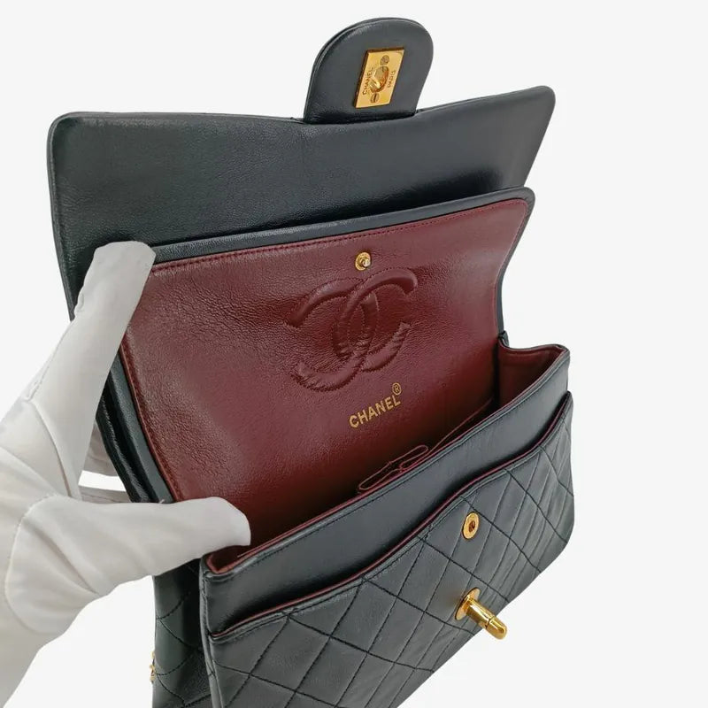 ra839-chanel-vintage-black-lambskin-25cm-classic-flap-bag