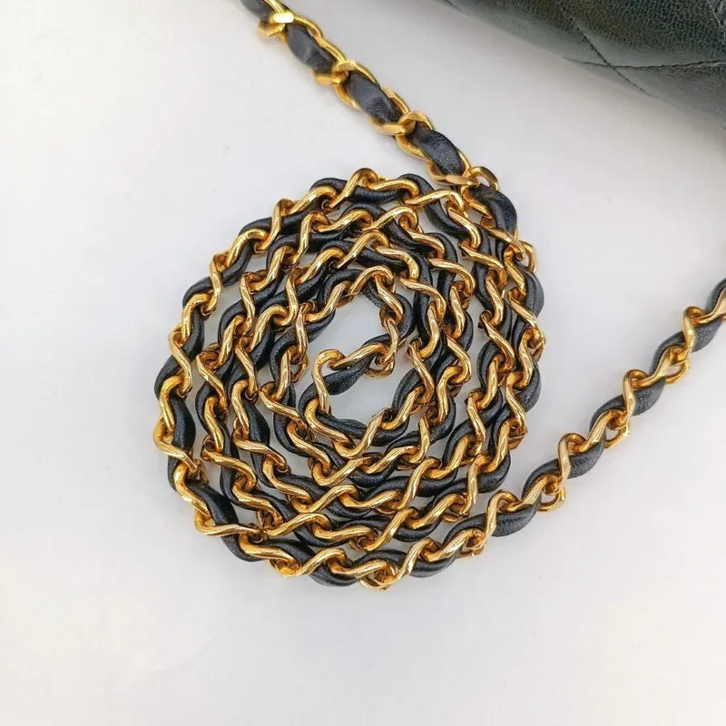 c402-chanel-vintage-black-lambskin-crystal-embellished-pointed-flap-bag