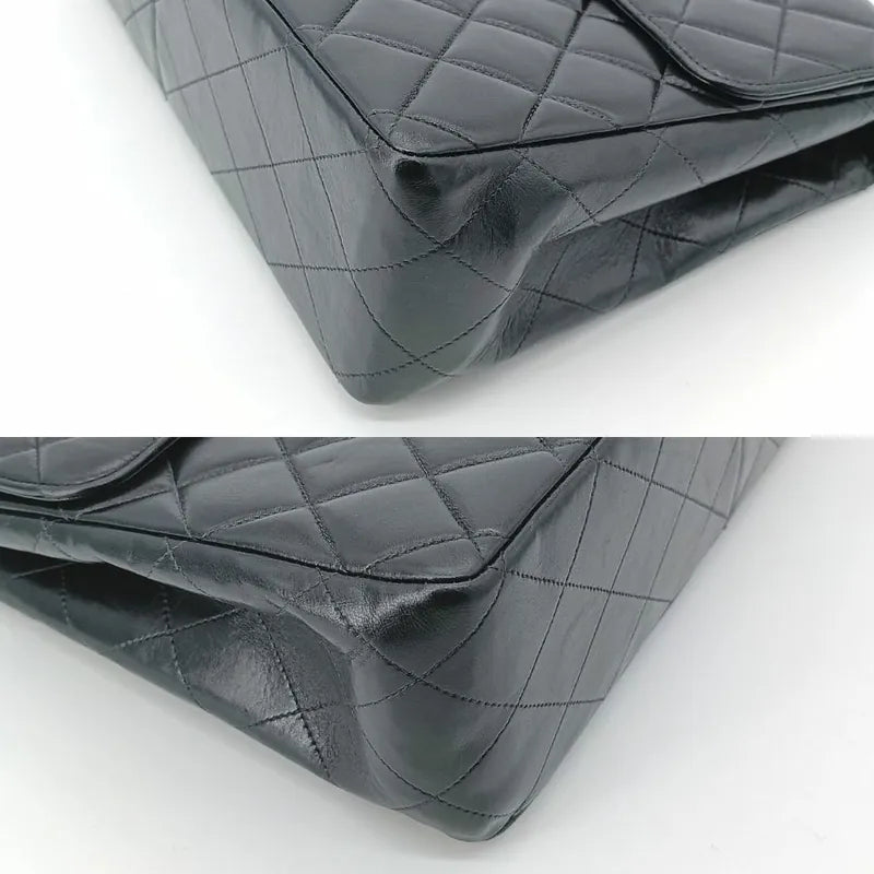 js513-chanel-vintage-black-lambskin-quilted-jumbo-classic-flap-bag