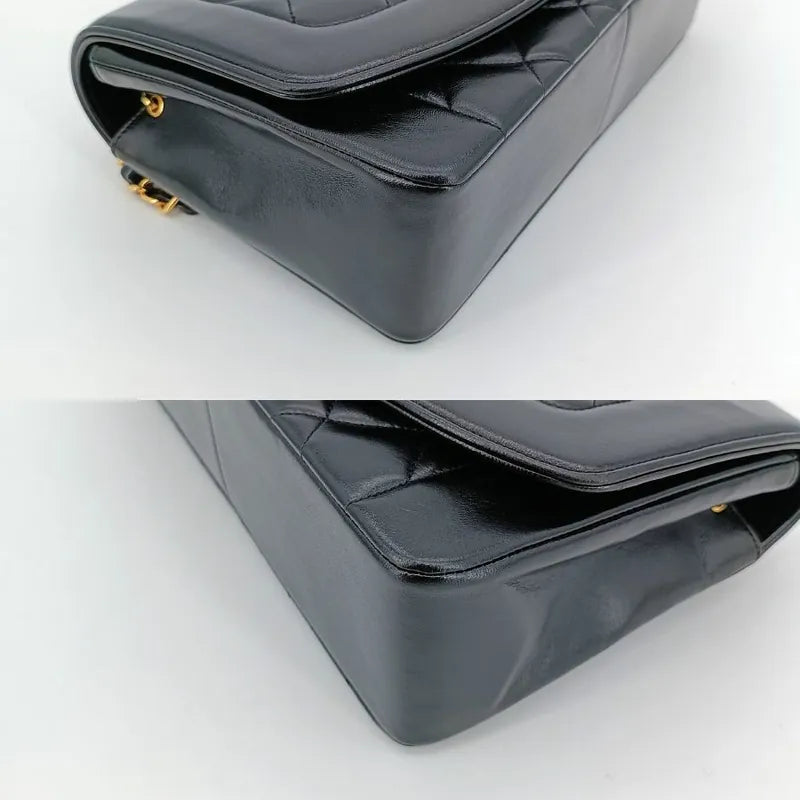 js329-chanel-vintage-black-lambskin-25cm-diana-flap-bag