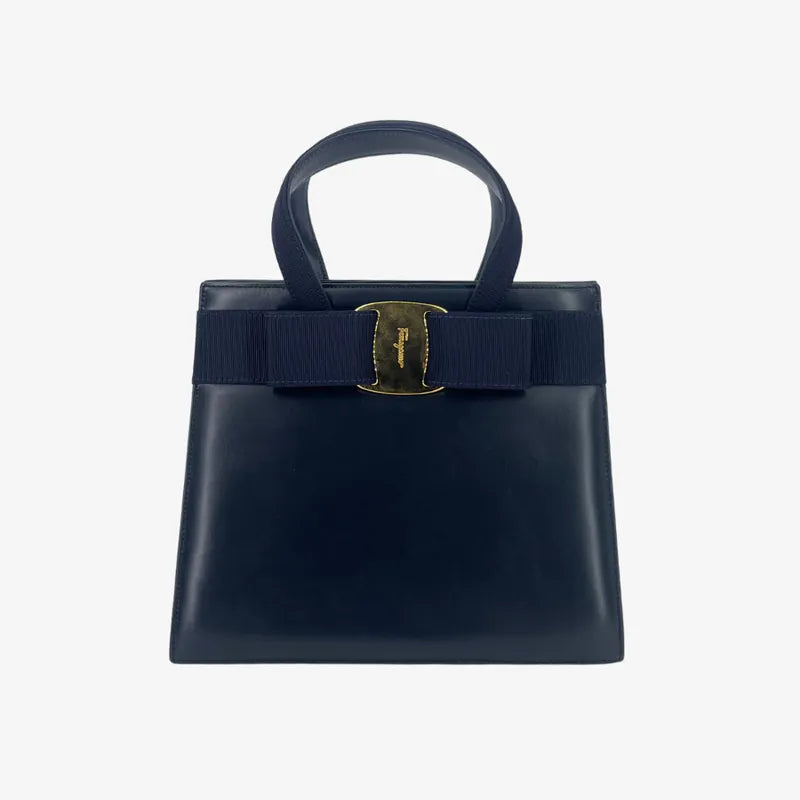 jw609-salvatore-ferragamo-vintage-navy-vara-ribbon-handbag