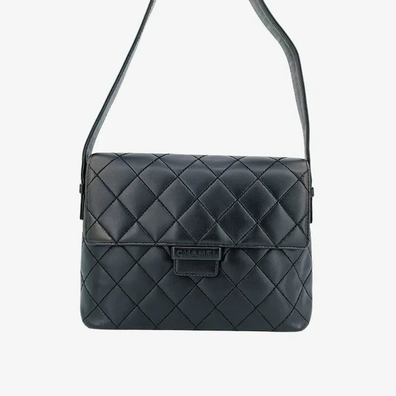 c384-chanel-vintage-black-lambskin-quilted-flap-bag