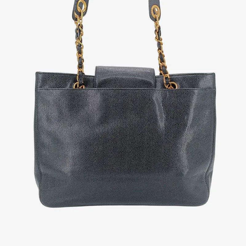 js543-chanel-vintage-black-caviar-leather-tote-bag